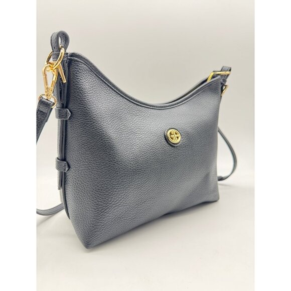 GIANI BERNINI Pebbled Soft medium women's shoulder crossbody bag - Black NEW! - Picture 11 of 16